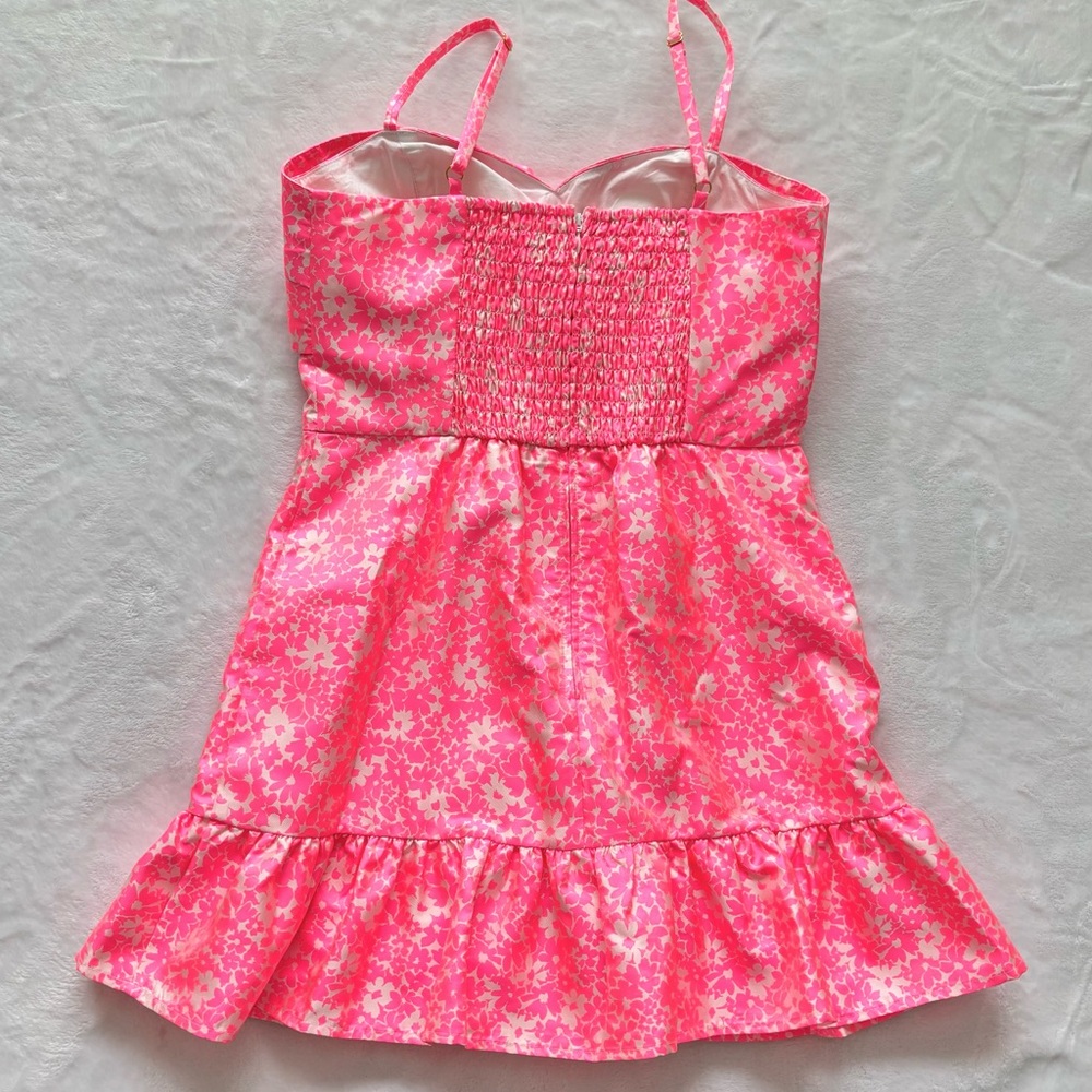 LILLY PULITZER Sutton Roxie Pink Jacquard Skirted Romper--NWT--6 - Picture 14 of 16